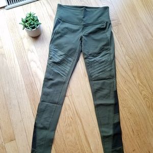 Athleta Military Green Moto Leggings